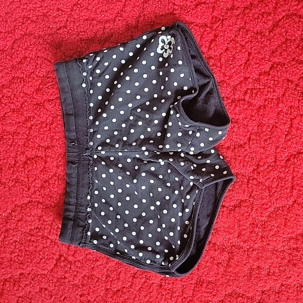 Black and white doted short shorts. From: Limited Too. Size: 14.